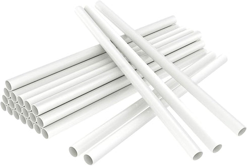 White Plastic Cake Dowel Rods - 12 Inch Length, 0.4 Inch Diameter for Tiered Cake Construction and Stacking