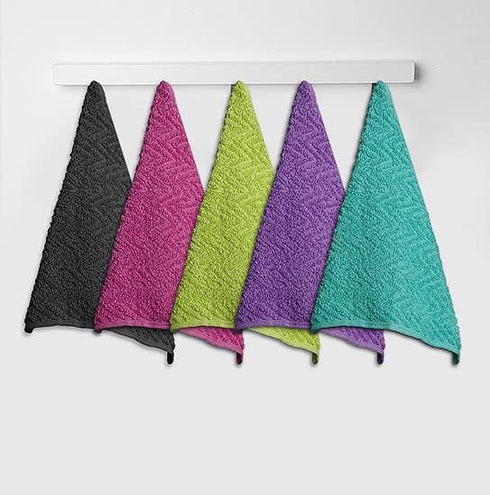 '-32 Pack -12" 12"- ZUPERIA Zigzag Multicolor Wash Cloths x Highly Absorbent Soft Washcloths for Face, Gym Towels, Hotel