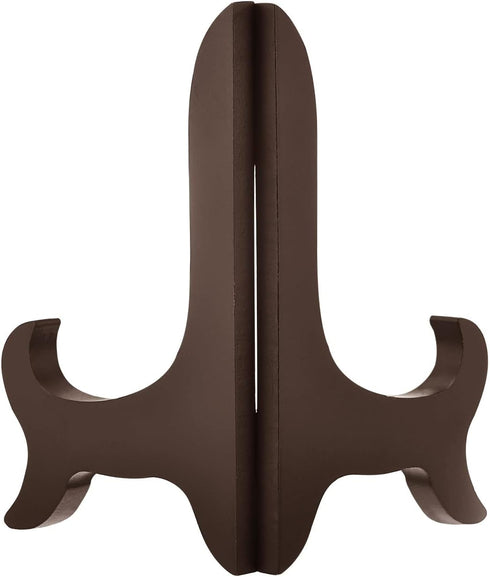 uxcell 4" Easel Plate Holder - Wooden Folding Display Stand in Brown for Picture Frames
