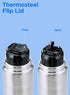 Milton Thermosteel 1000 ml Flip Lid, Double Walled Vacuum Insulated Thermos | 34 oz | 1 Ltr | Silver, BPA Free