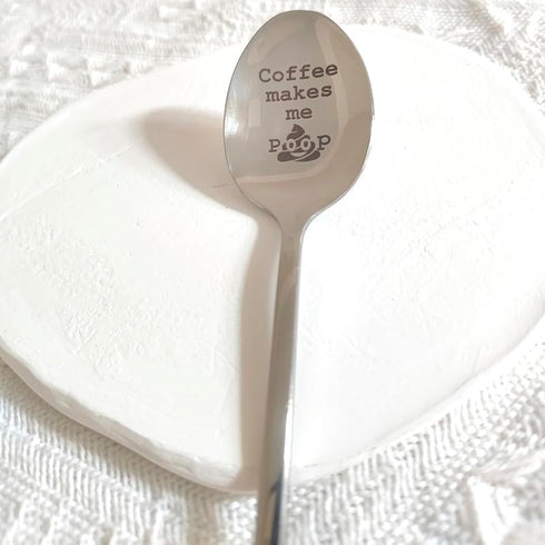 Coffee Spoons Gifts for Women Men Coffee Makes Me Poop Spoon for Dad Wife Coffee Lover Gift for Him Her Christmas Birthday Gifts for Coffee Lovers Drinkers Grandma Friends