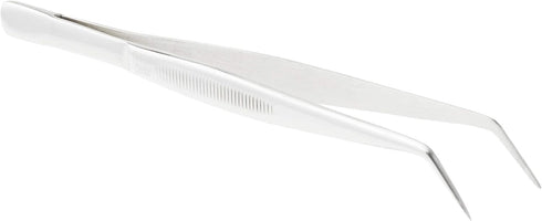 Mercer Culinary 18-8 Stainless Steel Chef Plating Tongs, Curved Fine Tip, 6-1/8 Inch