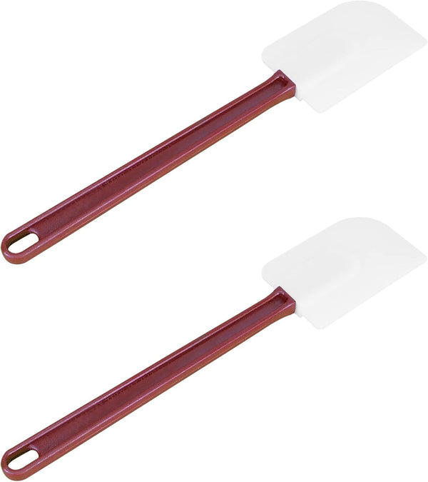 High Heat Resistant Silicone Scraper Spoon - Commercial Spatula Set of 2 - 2 x 13.5'' Spatula