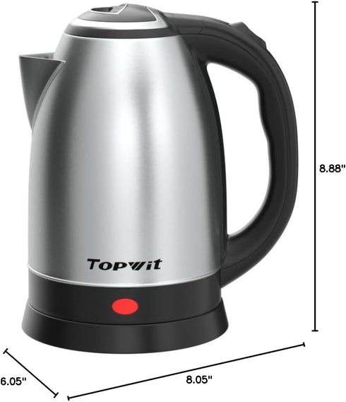 TOPWIT 2.0L Electric Kettle, BPA-Free Stainless Steel Hot Water Kettle with Fast Boil, Auto Shut-Off & Boil Dry