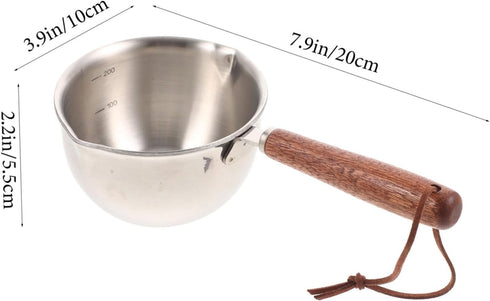 Small Stainless Steel Sauce Pot - Mini Camping Saucepan for Grill Basting, Milk, and Induction Cooking