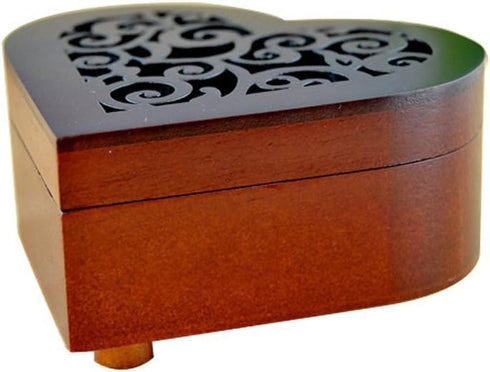WESTONETEK Vintage Heart Shaped Wood Carved Musical Box Gift for Christmas, Birthday, Valentine's Day - You are My