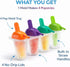 4 Pack Ice Lolly Popsicle Molds with Straw BPA Free Freezer Pop Mold Maker for Juice Yogurt Fruit Kids