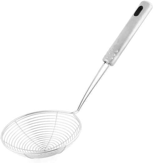 uxcell Metal Wire Spiral Mesh Kitchen Frying Skimmer Strainer Filter Ladle 6 Inch Diameter
