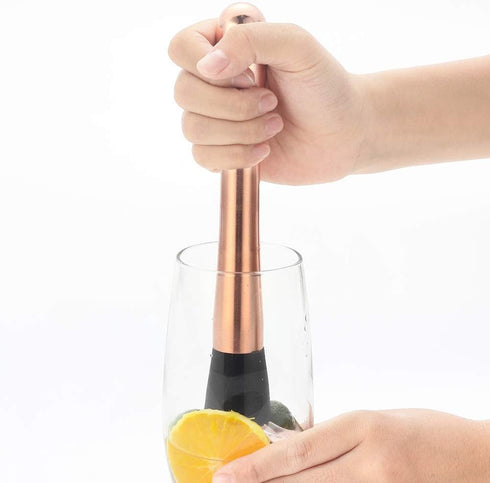 YFS Professional Stainless Steel Cocktail Muddler, Durable Bar Tool, Easy to Clean (Black)