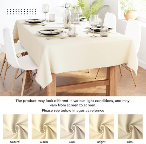 Encasa Table Cloth, 56x91 in Cotton Canvas Fabric, Sage Green Solid Color, Machine Washable Dining Tablecloth