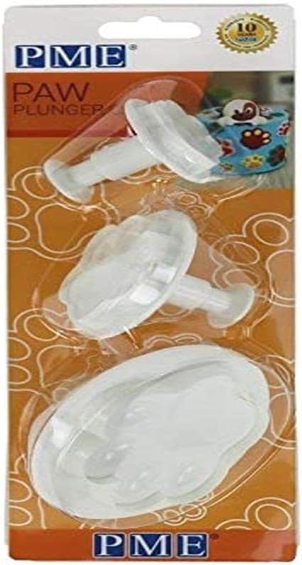 PME Paw Plunger Cutter Set of 3 for Cake Decorating and Fondant