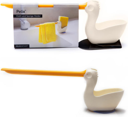 PELEG DESIGN Pelix Plastic Sponge and Cloth Holder for Kitchen Sink Caddy