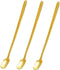 Gold Long Handle Spoon Stir Stick - 5.7inch Square Head Stainless Steel Stirrer for Coffee & Tea Mixing