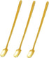 Gold Long Handle Spoon Stir Stick - 5.7inch Square Head Stainless Steel Stirrer for Coffee & Tea Mixing