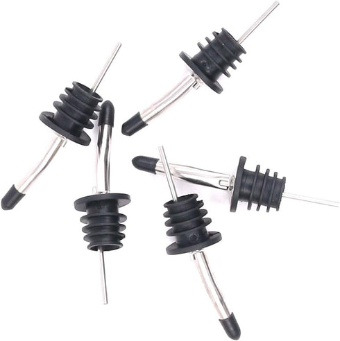Swpeet 15 Pcs Stainless Steel Liquor Bottle Speed Pourers with Rubber Dust Caps for Pubs, Clubs, Restaurants, Bars