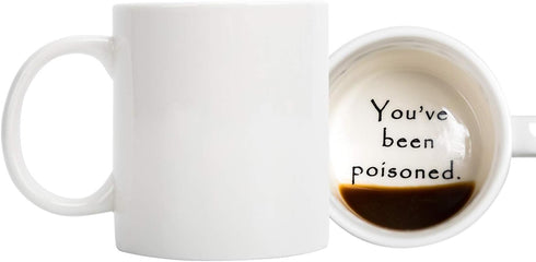 FLY SPRAY Funny Coffee Mug, YOU'VE BEEN POISONED, Novelty Drink Cup, Great Gag Gift Idea, 12 OZ Ceramic