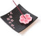 Japanese Handmade Ceramic Cherry Blossom Incense Stick Holder, Unique Ash Catcher Tray, Decorative Gift, Square Pink