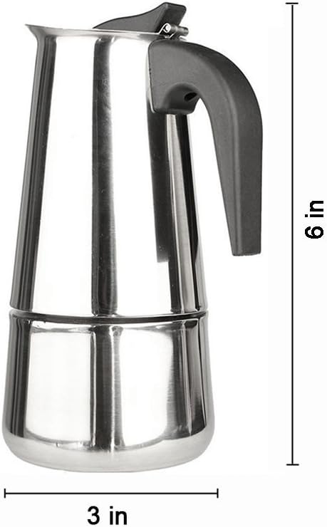 2 Cup/100ml Stainless Steel Moka Espresso Latte Pot, Stove Top Coffee Maker