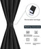 PiccoCasa Blackout French Door Curtain Panel - Solid Blackout Door Curtain Drapery with Tiebacks - 1 Panel Black W25 x