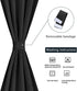 PiccoCasa Blackout French Door Curtain Panel - Solid Blackout Door Curtain Drapery with Tiebacks - 1 Panel Black W25 x