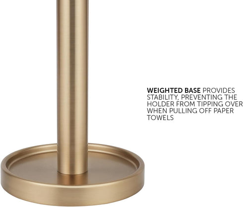 Countertop Ivilon Paper Towel Stand - Steady and Easy Tear - Fits All Paper Towel Rolls - Warm Gold