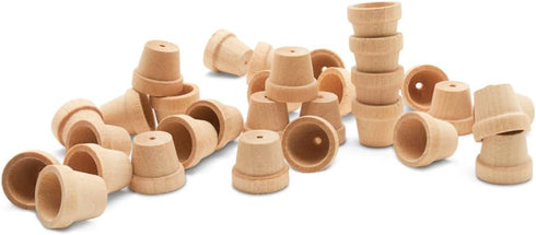 Woodpeckers Mini Wood Flower Pot 5/8-inch x 9/16-inch, Pack of 24 Unfinished Mini Flower Pots