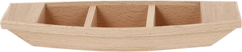 Kisangel 1pc Unfinished Miniature Wooden Boat - Wooden Row Boat with Oars, Outdoor Toys, Child Shelf Model