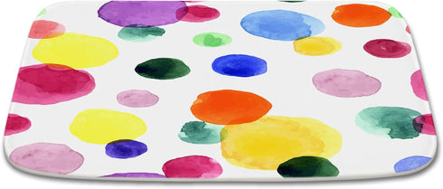 TheBlackSpot Colorful Cartoon Polka Dot Bathroom Rugs, Non Slip Bath Mat, Imitation Cashmere Door Rug