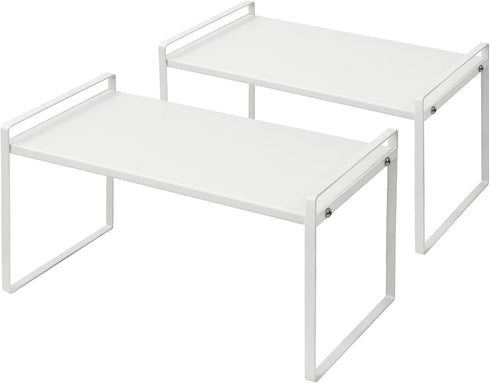 Nxconsu 2Pack Cabinet Shelves - Stackable Organizer Rack Riser for Kitchen Cabinet Pantry Countertop Home Organization