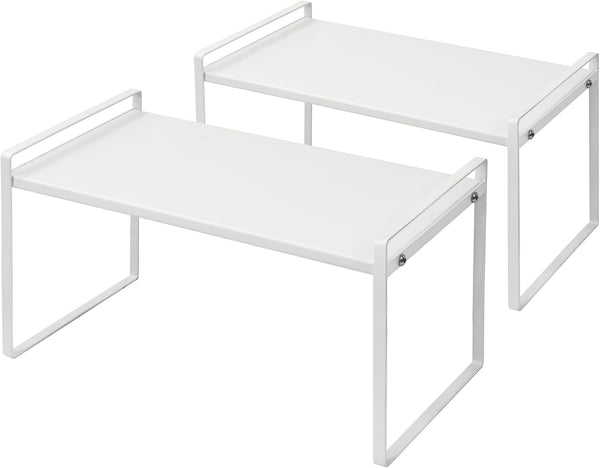 Nxconsu 2Pack Cabinet Shelves - Stackable Organizer Rack Riser for Kitchen Cabinet Pantry Countertop Home Organization