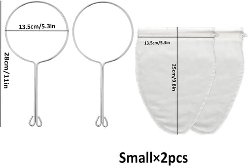 2 PC Reusable Nut Milk Bags Cheese Cloths for Straining, Ultra Extra Fine Mesh Jelly Juice Honey Food Sieve Strainer