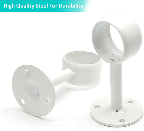 4Pcs Shower Curtain Closet Rod Holder - 1'' & 1-1/4'' Stainless Steel Ceiling Mount Pipe Flange Socket