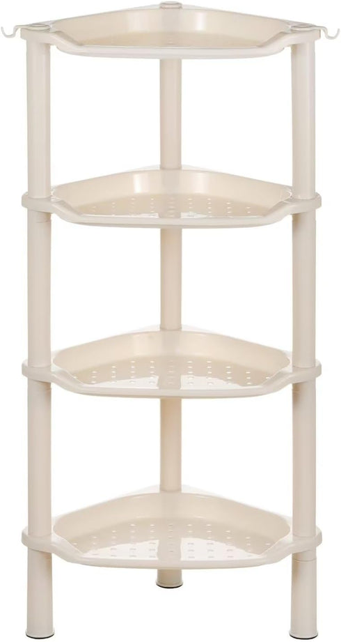 4 13.5X 10 33.5 Inches, 4 Tier Shower Caddies, Organizer Shelf Corner, Plastic Shower Rack Stands for Bathroom, Storage