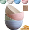 K Y KANGYUN Unbreakable Cereal Bowls Set for 4 - 24 oz Reusable Wheat Straw, Dishwasher & Microwave Safe, BPA Free