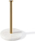 Koville African Genuine Marble Paper Towel Holder Countertop, 6" Stone Base Gold