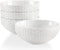 White Porcelain Small Bowls - 4.3 inch Honeycomb Grids for Ice Cream, Yogurt, Dessert, Fruits, 8 Ounce Bowl Set