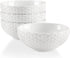 White Porcelain Small Bowls - 4.3 inch Honeycomb Grids for Ice Cream, Yogurt, Dessert, Fruits, 8 Ounce Bowl Set