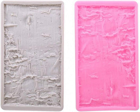 Tree Bark Fondant Impression Mat, Earth Mud Wall Texture Silicone Mold for Cake Decorating Supplies