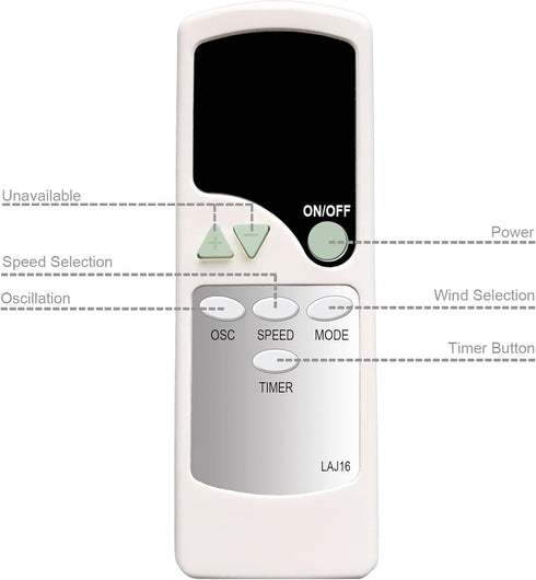 Replacement Remote Control for Cascade MK-TF0001 and Sunter 40" Tower Fan