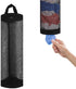 ZUFECY Grocery Bag Holder, Breathable Mesh Bags Dispenser Organizer Trash Bags, Black Hanging