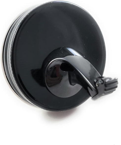Black Mason Jar Pour Spouts with Flap, 2 Pack Regular Mouth Spouts for Moonshine and Whiskey (USA Made)