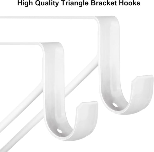 4 Pack Heavy Duty Closet Rod Brackets Holder, 11 x 11 x 1 Inch White Closet Rod Support Bracket