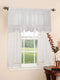 Violet Linen Daisy Design Sheer Kitchen Curtain Set, 3pc (18 * 60" Valance + 2pcs 30 * 36" Tiers)