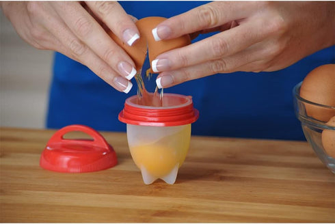 Egglettes Egg Cooker - Hard Boiled Eggs without Shell, Includes 4 Egg Cups
