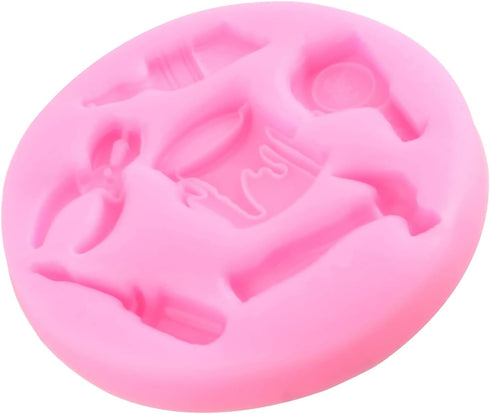 Mini Construction Tools Fondant Mold for Cake Decorating, Hand Tools Silicone Molds for Cupcake Topper Chocolate Candy