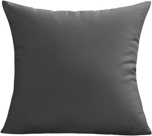 Outdoor Waterproof Throw Pillow Covers 18x18, Set of 2 Decorative Dark Gray Cushion Cases for Patio Furniture Decor