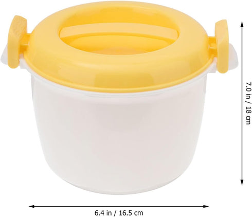 CALLARON Soup Microwave Rice Cooker Steamer Bowl: Portable Oven Food Steamer Pot Small Pasta Cooker Fish Vegetable Steaming Bowl Food Container Ramen Cookware Random Color L Bento Lunch Box by CALLARON