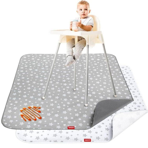 Splat Mat for Under High Chair Mat 2 Pack, Anti Slip Bottom