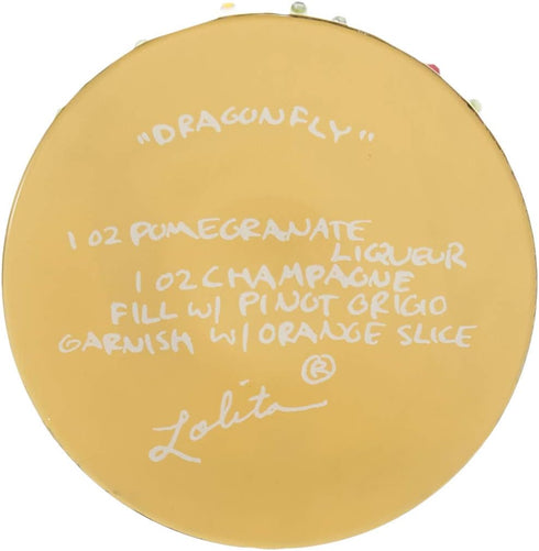 Lolita Dragonfly Summer Artisan Painted Wine Glass Gift, 440 ml