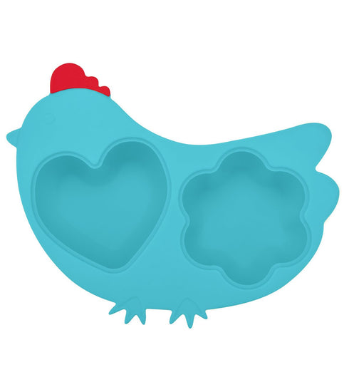 Innobaby Din Din Smart Silicone Chicken Steamer with Lid for Children, Blue (SIL-CKS01)